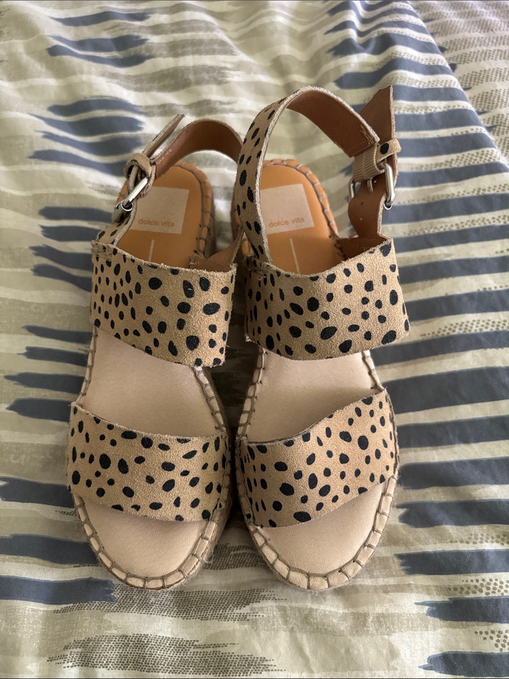 Dolce Vita Tan Cheetah-Print Open-Toe Platform Espadrille